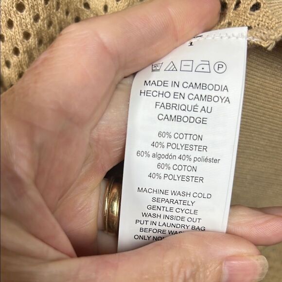 Michael Kors Cream Cardigan Sweater V-Neck Ribbed - Picture 7 of 7